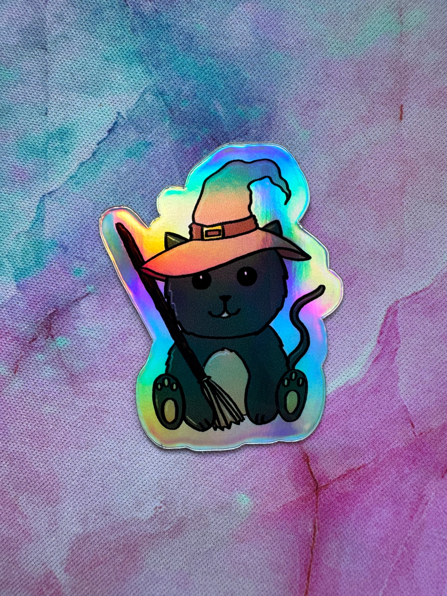Witchy Cat Sticker Holo