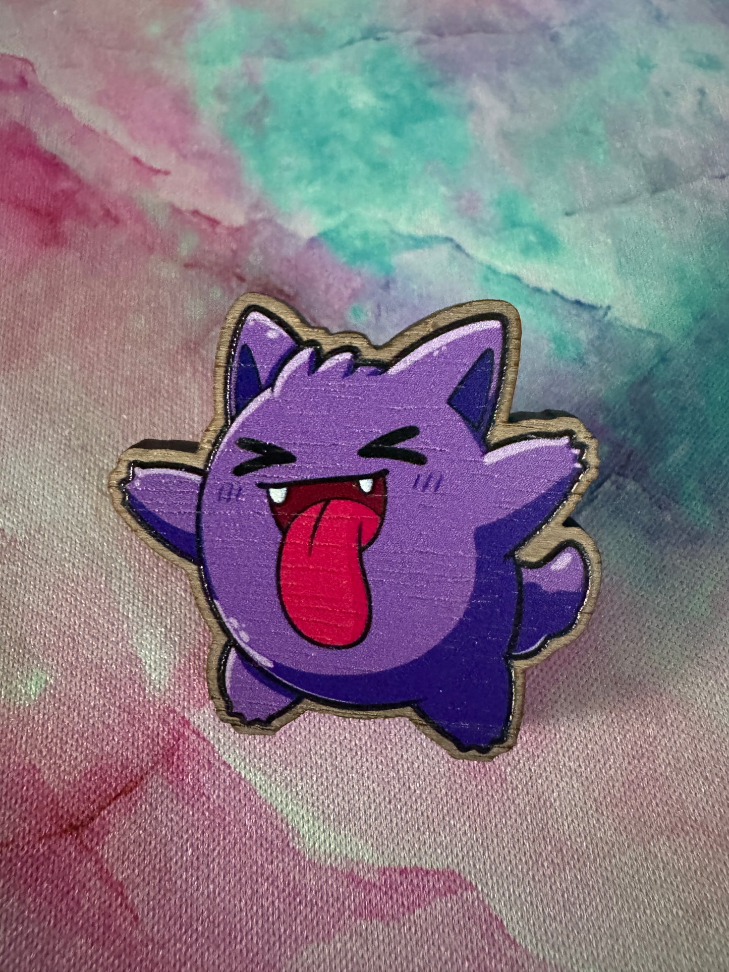 Gengar wooden pin badge