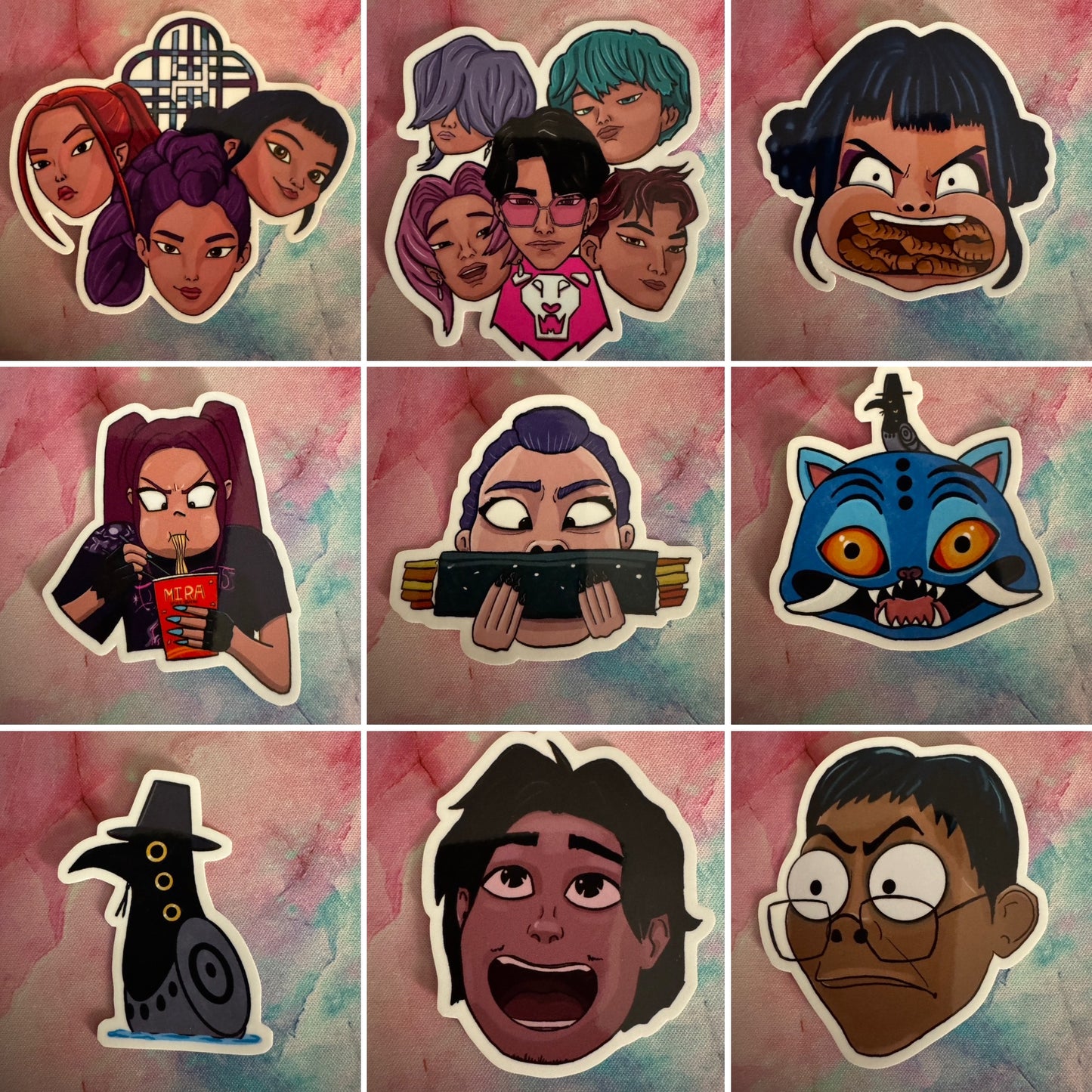 K-POP Demon Hunters Non-foil character sticker bundle
