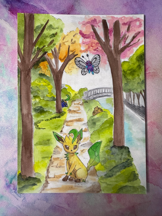 Leafeon A6 Art Print