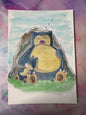 Snorlax A6 Art Print