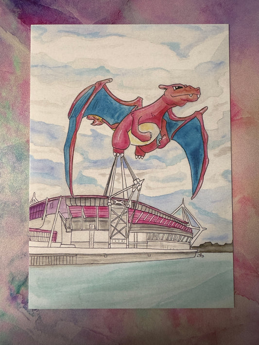 Charizard A6 Art Print