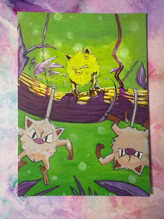 Primeape Halloween A6 Art Print