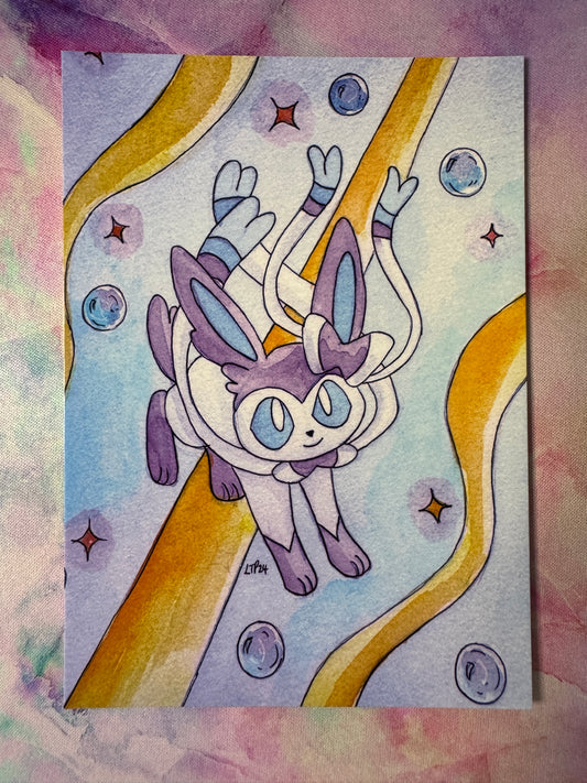 Sylveon A6 Art Print