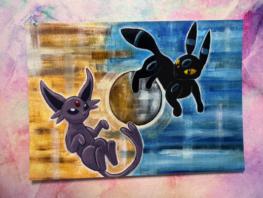 Umbreon / Espeon A6 Art Print