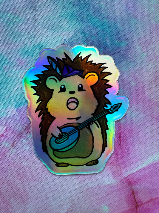 Hedgehog Bard Sticker Holo