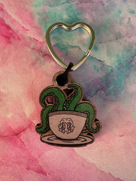 Kraken Tea Wooden gloss Keyring