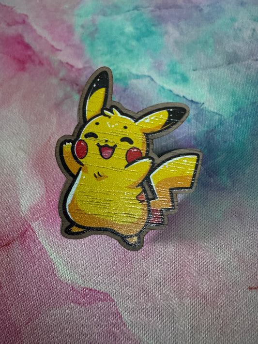 Pikachu wooden pin badge