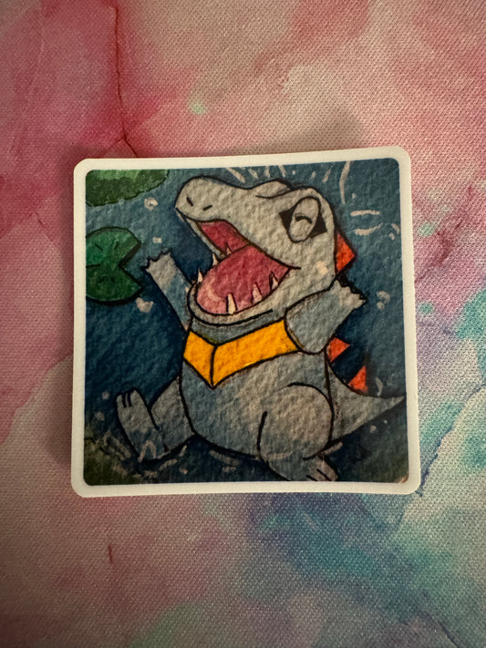 Totodile watercolour sticker