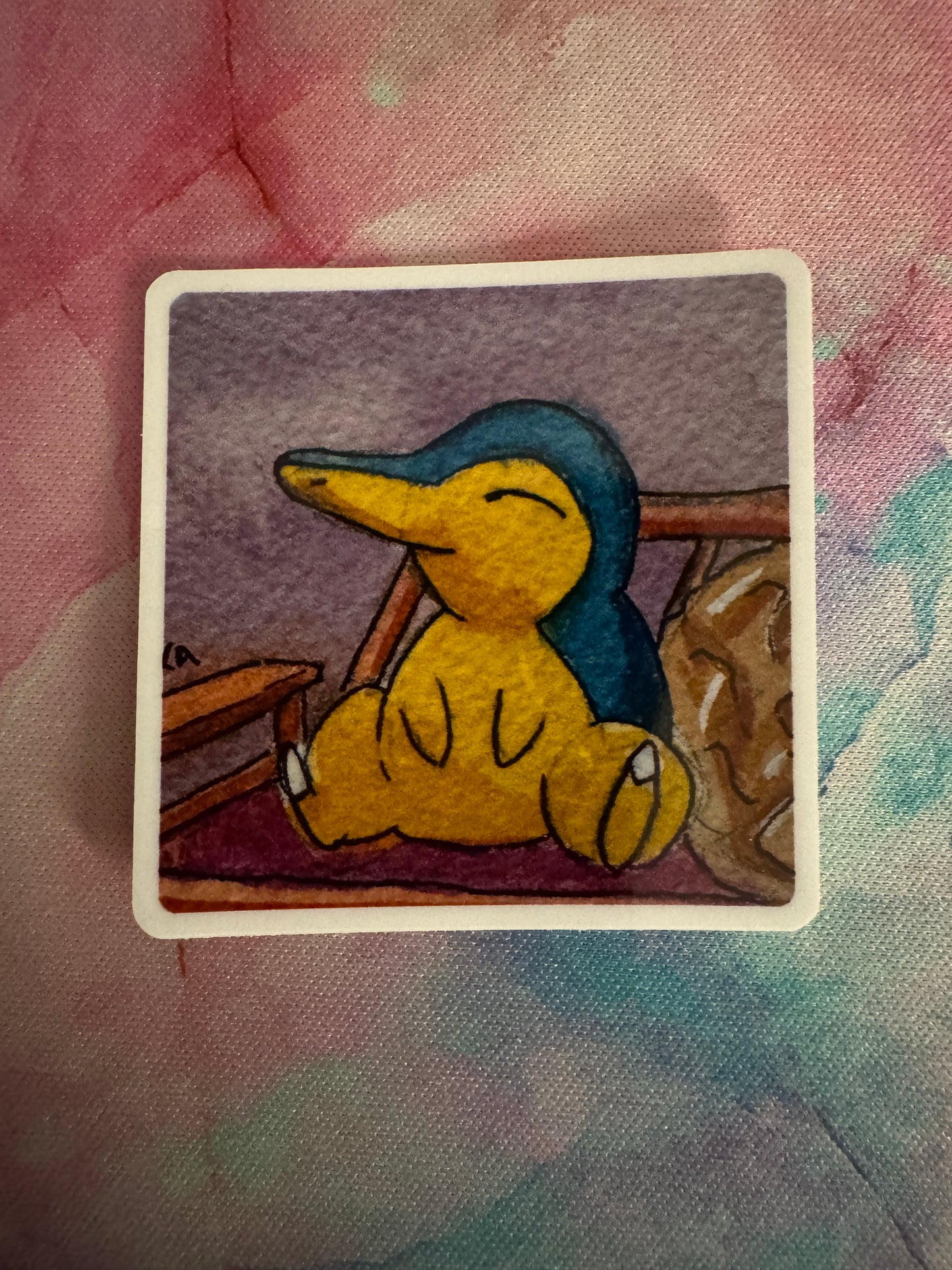 Cyndaquil watercolour sticker